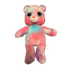Build-A-Bear Rainbow Tie-Dye Teddy Bear Plush 16” Pastel Stuffed Animal Scented